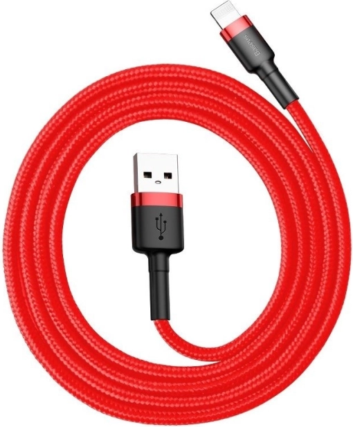 Câble de charge et de données Baseus USB‑Lightning, 0,5 m, 2,4 A, rouge