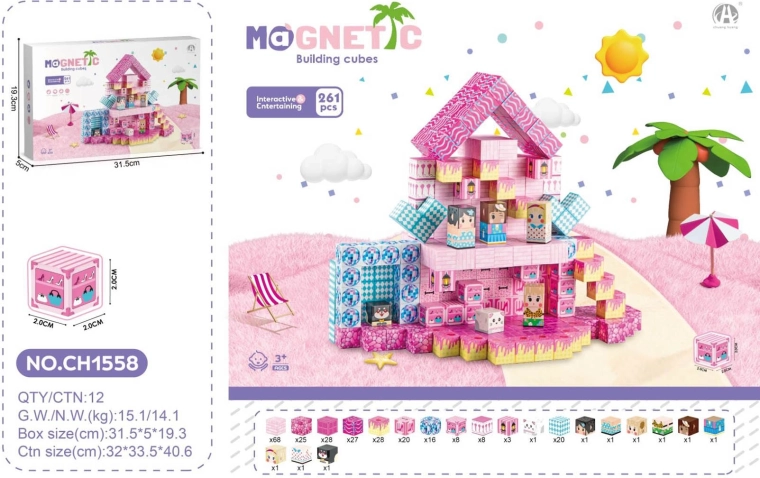 Magnetic building blocks 3D 261 pieces