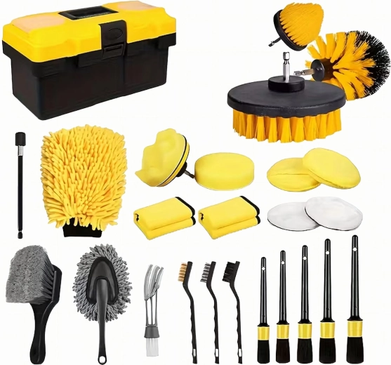 XXL 27-in-1 Car Detailing Cleaning Kit with Storage Cabinet