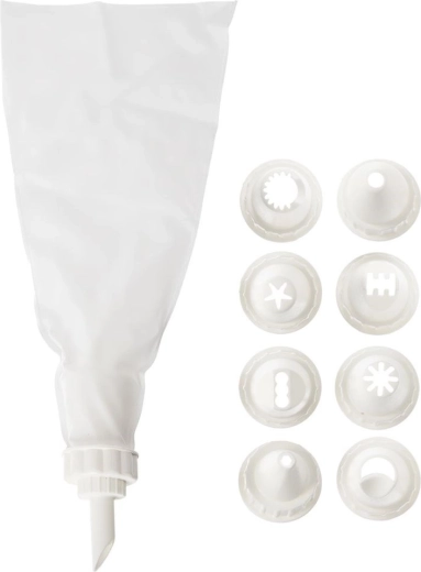 Poche à pâtisserie avec 9 douilles 26 cm