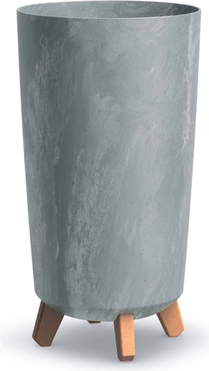 Gracia Tubus Slim planter with legs, concrete effect, 24 cm, grey