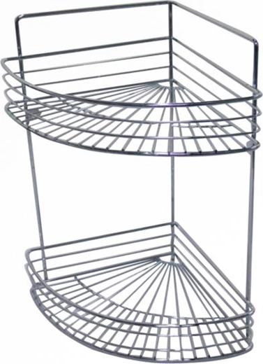 Hoekige badkamerplank van verchroomd metaal 23 × 30,6 × 37,5 cm