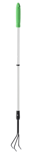 Garden cultivator with telescopic handle 80–115 cm