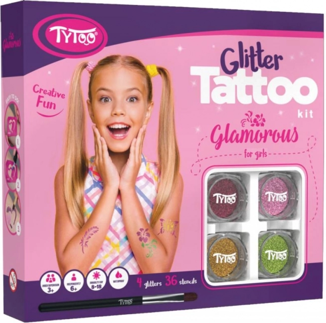 TyToo Glamorous – grand coffret de tatouages pailletés pour filles