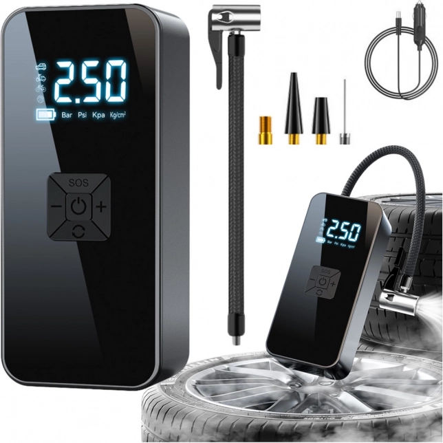 Electric Portable Mini Compressor with LED Flashlight