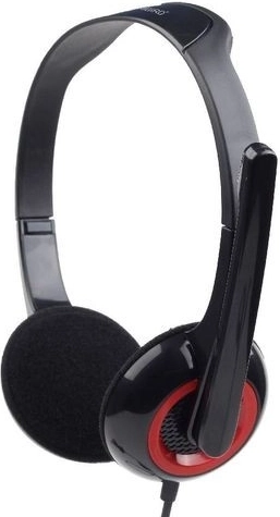 black headphones with microphone