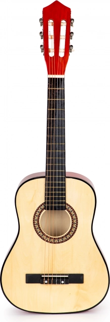 Grote houten gitaar voor kinderen met 6 snaren ECOTOYS – hnědá