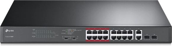 16-poorts PoE+ switch TL-SL1218MP met gigabit RJ45-poorten en SFP-slots