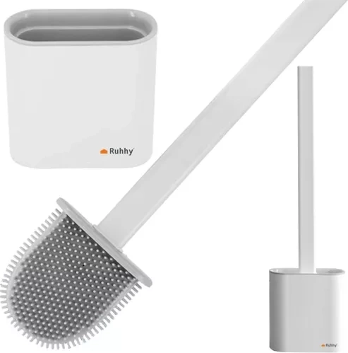Silikon-WC-Bürste RUHHY mit Standfuß und Wandhalterung