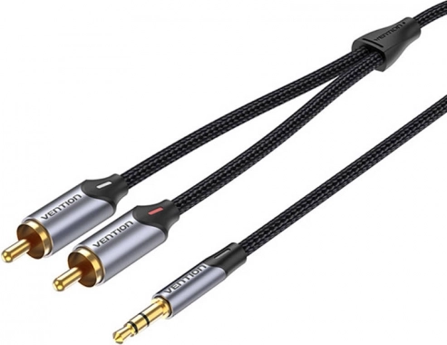 Audio kabel 2xRCA naar 3,5 mm Vention BCNBK 8 m (grijs)