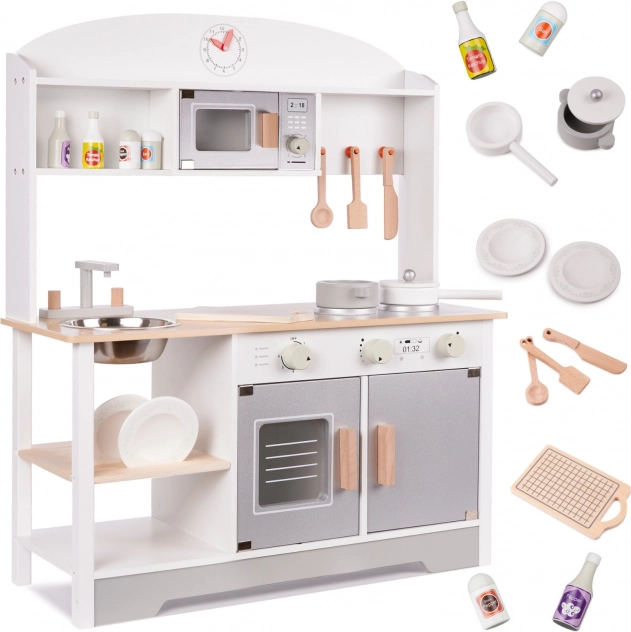 Houten kinderkeuken met accessoires