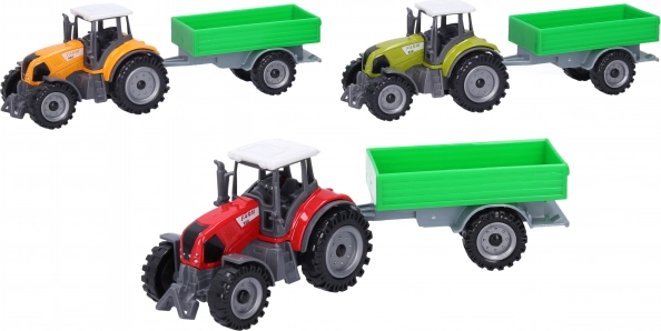 Metalen tractor met aanhanger