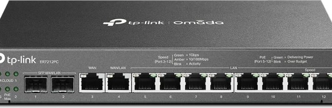 Router VPN Gigabit PoE+ Omada ER7212PC