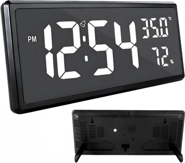 Horloge numérique avec écran LED et fonction de mesure de la température et de l'humidité