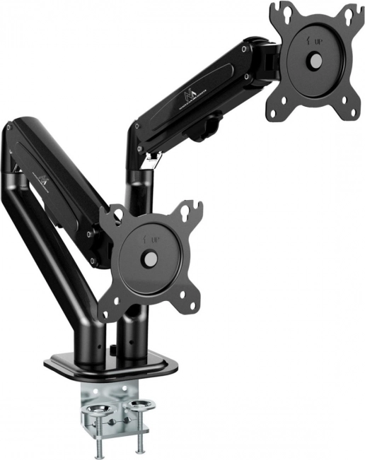 Double support pour moniteurs Maclean pour un environnement de travail ergonomique
