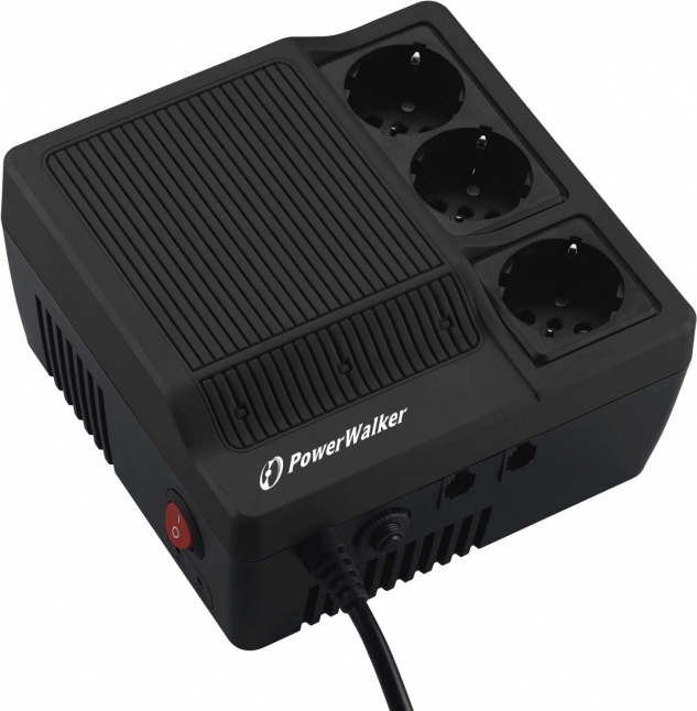 POWERWALKER 600 VA Voltage Stabilizer with AVR and LED, 3 sockets