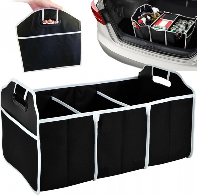 Organisateur de coffre de voiture avec 3 compartiments