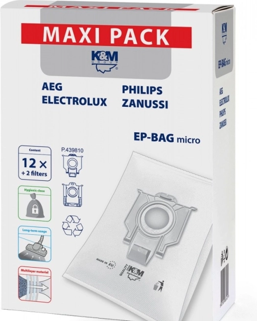 Micro sacs pour aspirateur 12+2 EP-BAG Maxi Pack