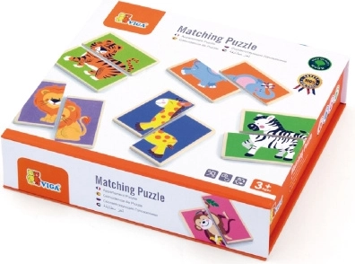 Houten koppel-puzzel dieren