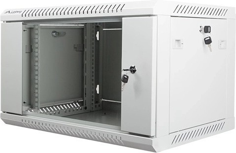 Hangende Kast 19'' 6U 600x450 mm Grijs met Glazen Deuren