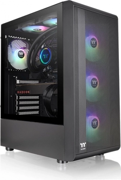 Boîtier d'ordinateur S200 avec verre trempé et éclairage RGB