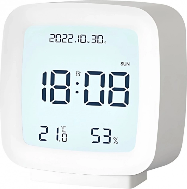 Réveil avec fonction snooze et mesure de la température et de l'humidité