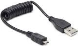 Spiralförmiges USB AM-Mikrokabel 20-60 cm