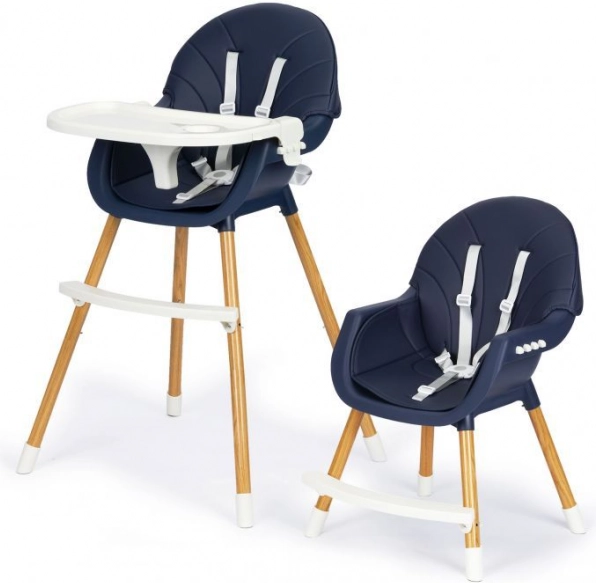 chaise haute 2-en-1 ECOTOYS, bleu foncé