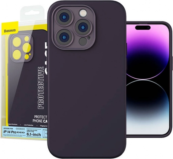 Baseus silicone case for iPhone 14 Pro including tempered glass and cleaning set