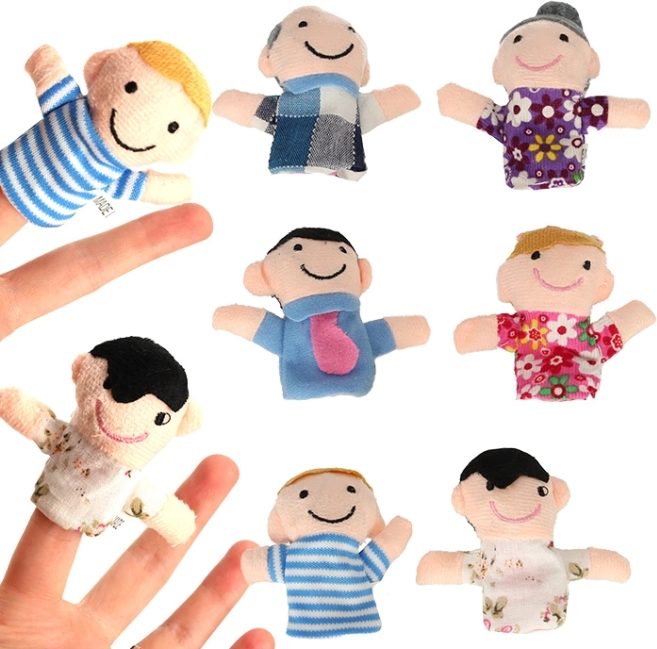 Family Textile Finger Puppets - Set of 6 pcs