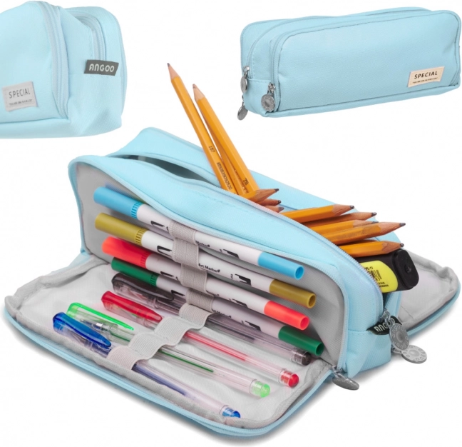 School triple-compartment case 3-in-1 – Blue