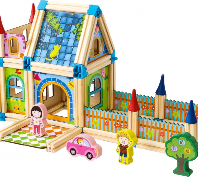Houten bouwset Huisje 6in1 van ECOTOYS