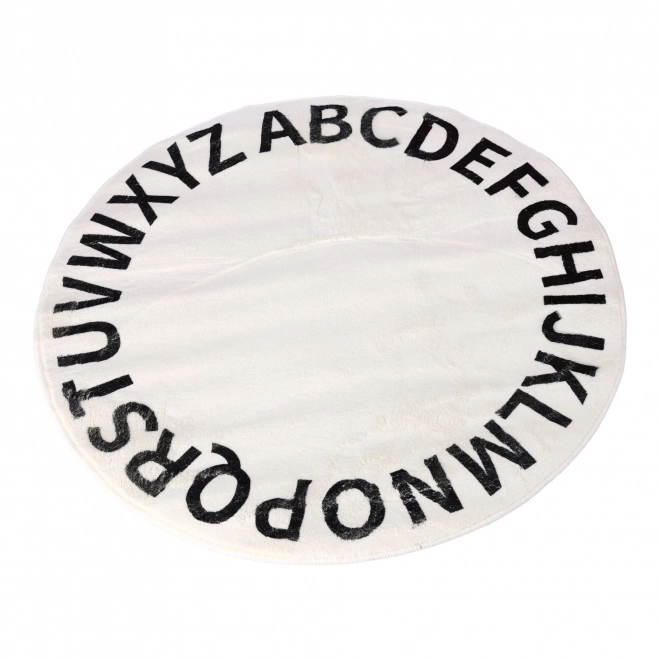 Round Rug with Alphabet Pattern