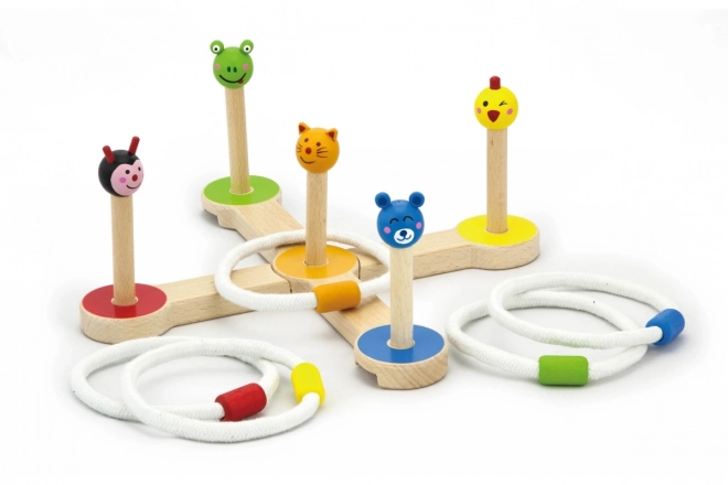 VIGA houten spel ringen gooien op dieren