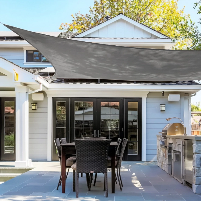 Vierkante schaduwdoek met waterdicht dak 4x4m ModernHome - grijs