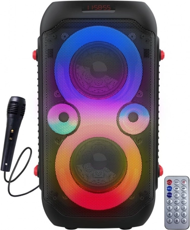 Enceinte Bluetooth portable avec éclairage LED pour karaoké