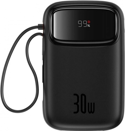 Powerbank Baseus QPow 2 10000 mAh, 30 W, 2× USB‑C, zwart