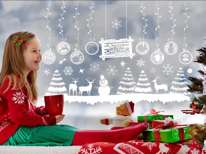 Christmas Window Stickers with Christmas Trees