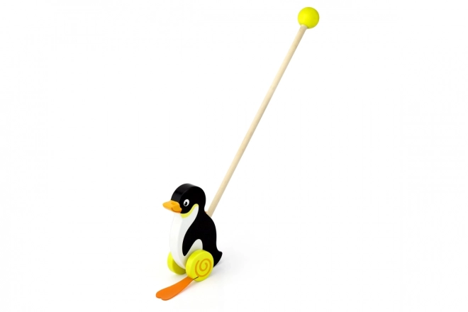 Houten trekfiguur - Pinguïn