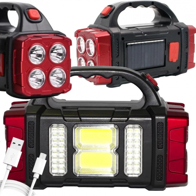 Zonne-energie draagbare LED zaklamp met powerbank