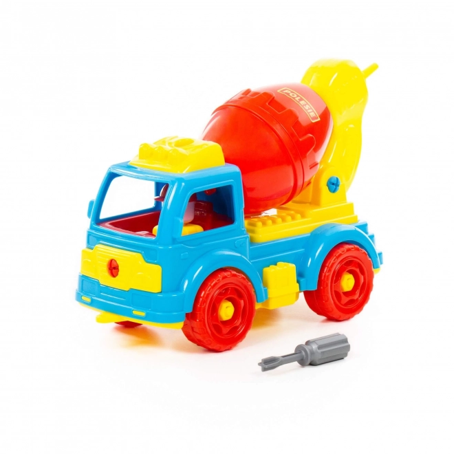 Betonnen mixer met bouwblokken DIY