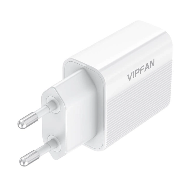 Wandoplader VFAN E01, 1x USB, 2,4 A (wit)