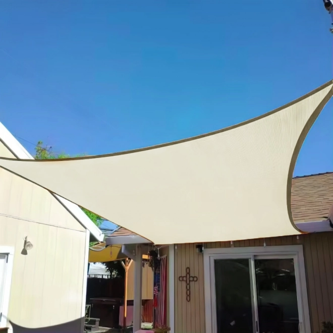 Quadratisches beiges Sonnensegel mit wasserdichtem Baldachin ModernHome – 3 x 3 m