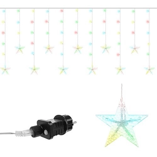 Lichtervorhang LED-Sterne 108 Lichter Multicolor