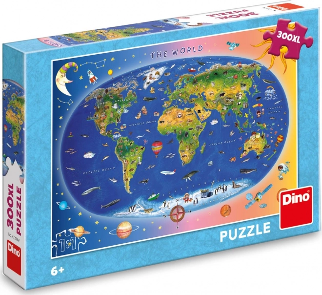 Dino kinderpuzzelkaart 300 XL stukken
