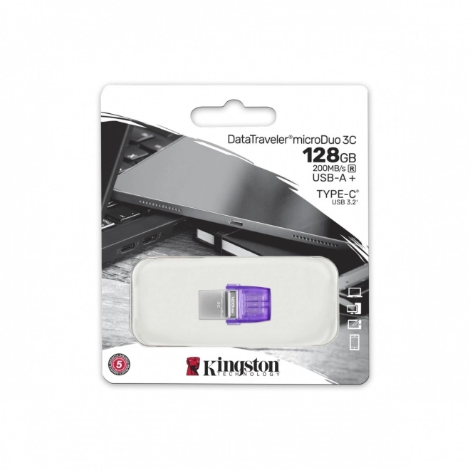 Data Traveler MicroDuo 3C G3 128GB USB-A/USB-C USB flashdisk
