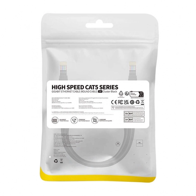 Câble réseau Baseus Ethernet CAT5 1m noir