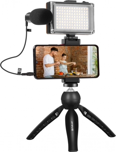Kit de diffusion en direct PULUZ avec trépied, éclairage LED et microphone