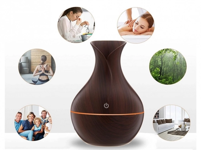 Modern aroma diffuser and air humidifier with RGB lighting USB