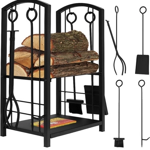 Houtrek voor bij de haard met accessoires Kaminer